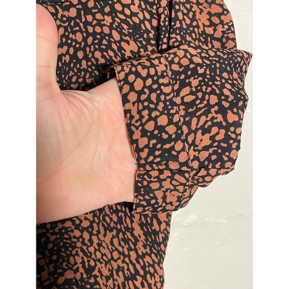 Urban Outfitters Cropped Button Down Shirt Animal Print Retro Pin Up Size XS - Picture 4 of 12